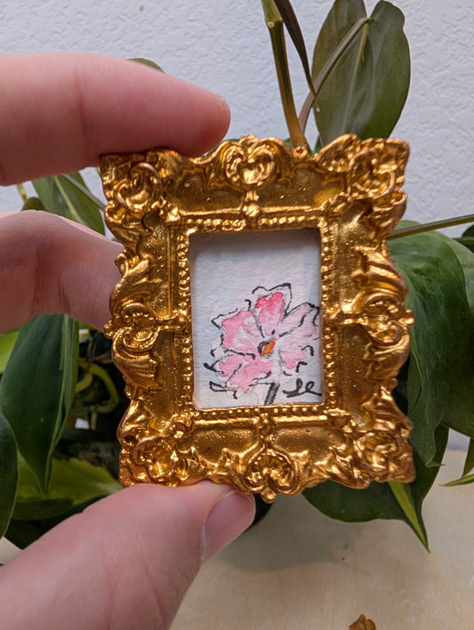 Mini Flower Painting - Original Watercolor Art by Lora Cavallin
