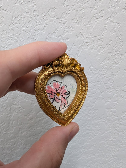 Mini Flower Painting - Original Watercolor Art by Lora Cavallin