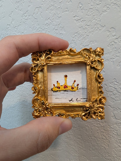 Mini Crown Painting - Original Watercolor Art by Lora Cavallin