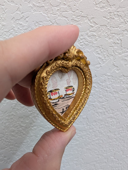 Mini Teacup Painting - Original Watercolor Art by Lora Cavallin