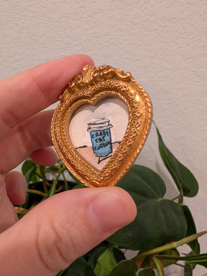 Mini Coffee Painting - Original Watercolor Art by Lora Cavallin