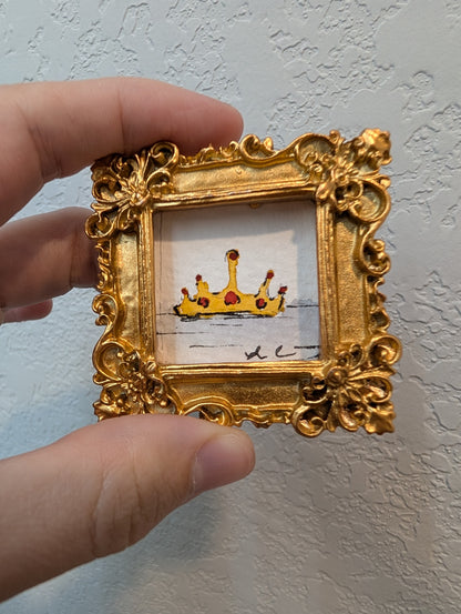 Mini Crown Painting - Original Watercolor Art by Lora Cavallin