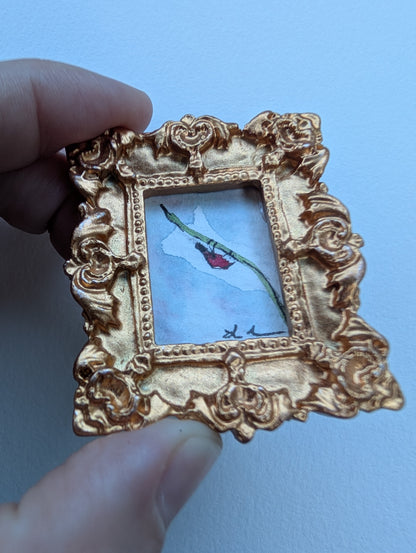 Mini Ladybug Painting - Original Watercolor Art by Lora Cavallin