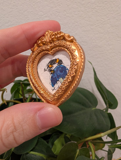 Mini Bee on Flower Painting - Original Watercolor Art by Lora Cavallin