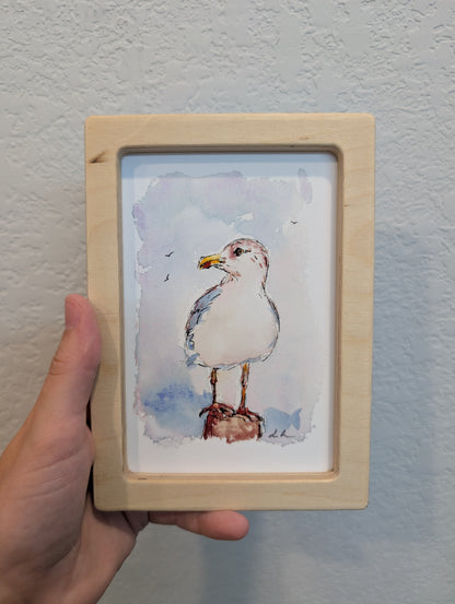 Seagull Art Print - Solidframe Art by Lora Cavallin