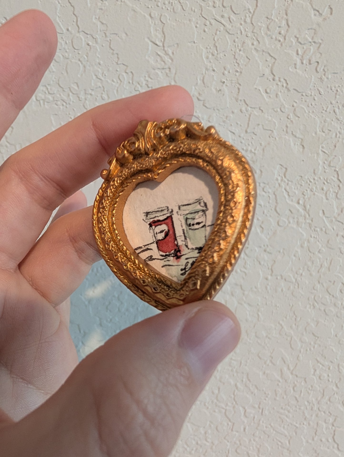 Mini Coffee Painting - Original Watercolor Art by Lora Cavallin