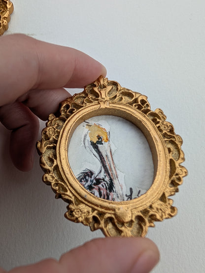 Mini Pelican Painting - Original Watercolor Art by Lora Cavallin