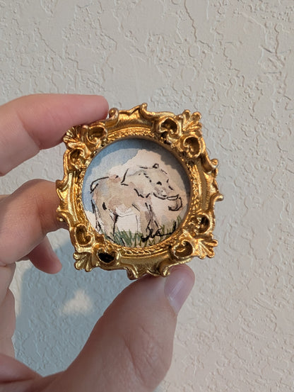 Mini Elephant Painting - Original Watercolor Art by Lora Cavallin