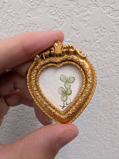 Mini Clover Painting - Original Watercolor Art by Lora Cavallin