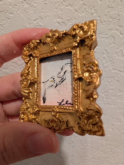 Mini Seagull Painting - Original Watercolor Art by Lora Cavallin