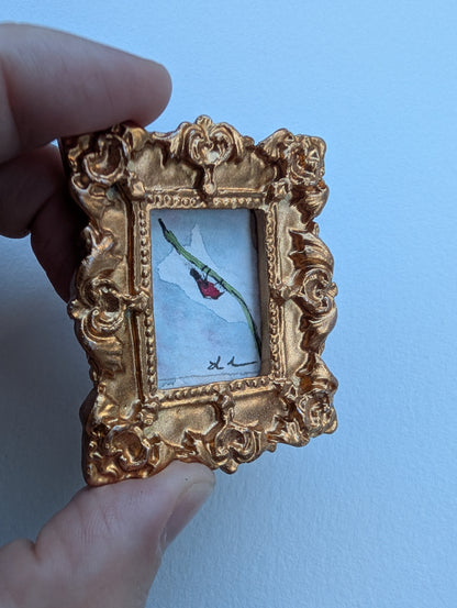 Mini Ladybug Painting - Original Watercolor Art by Lora Cavallin