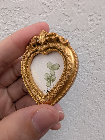 Mini Clover Painting - Original Watercolor Art by Lora Cavallin