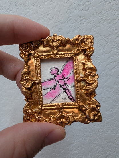 Mini Dragonfly Painting - Original Watercolor Art by Lora Cavallin