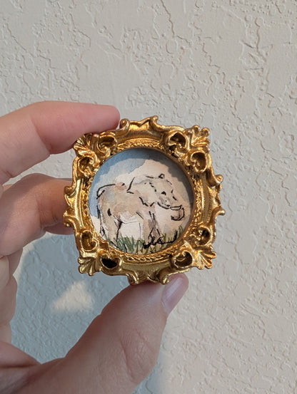 Mini Elephant Painting - Original Watercolor Art by Lora Cavallin