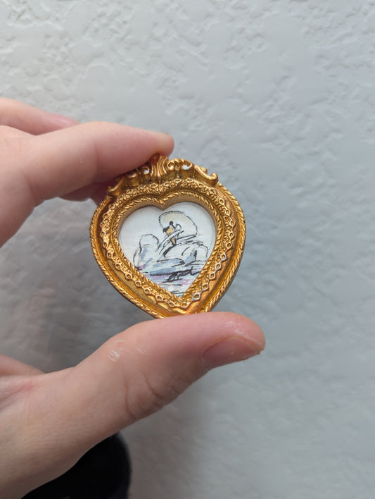 Mini Swan Painting - Original Watercolor Art