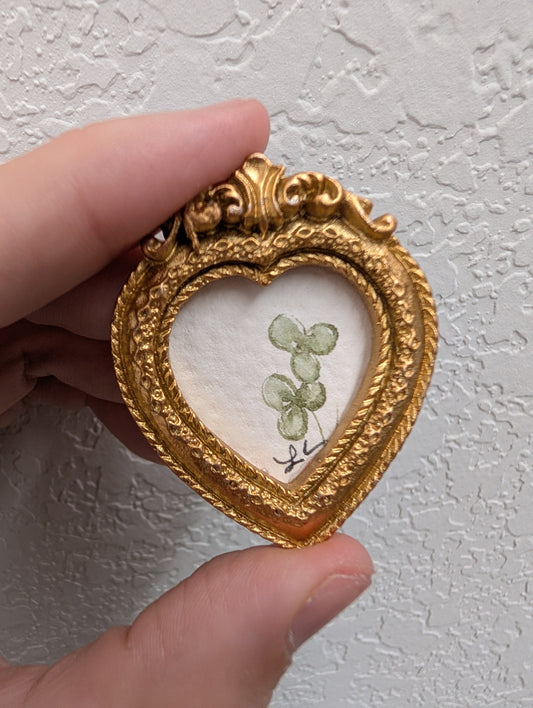 Mini Clover Painting - Original Watercolor Art by Lora Cavallin