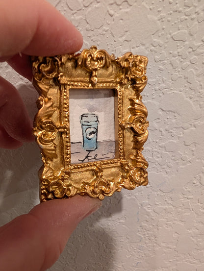 Mini Coffee Painting - Original Watercolor Art by Lora Cavallin