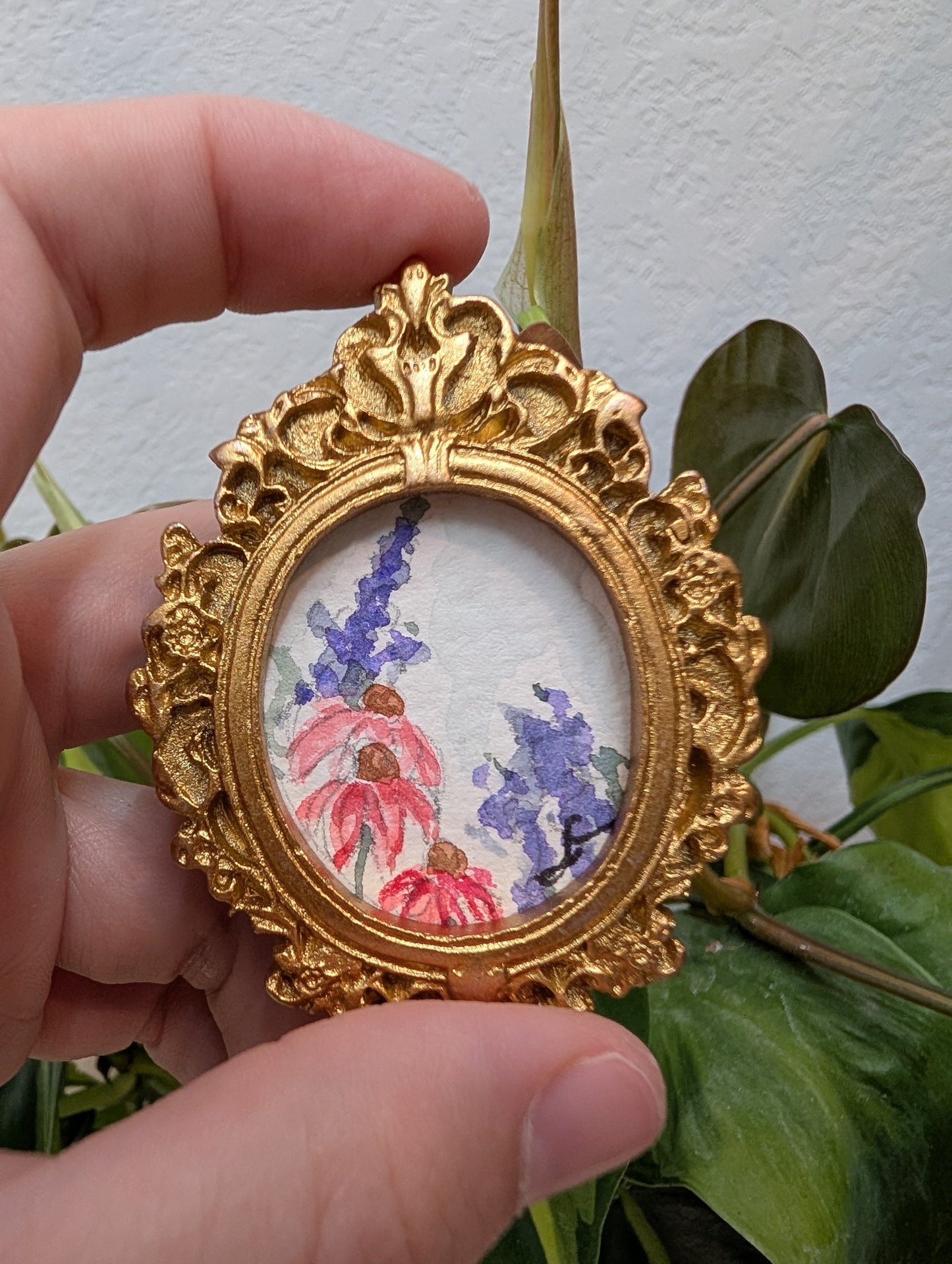Mini Wildflower Painting - Original Watercolor Art by Lora Cavallin