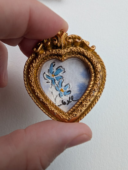 Mini Floral Painting - Original Watercolor Art by Lora Cavallin