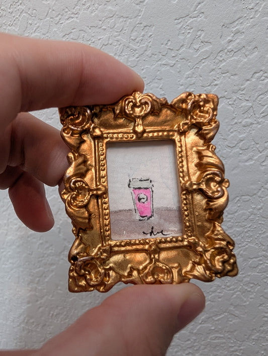 Mini Coffee Painting - Original Watercolor Art by Lora Cavallin