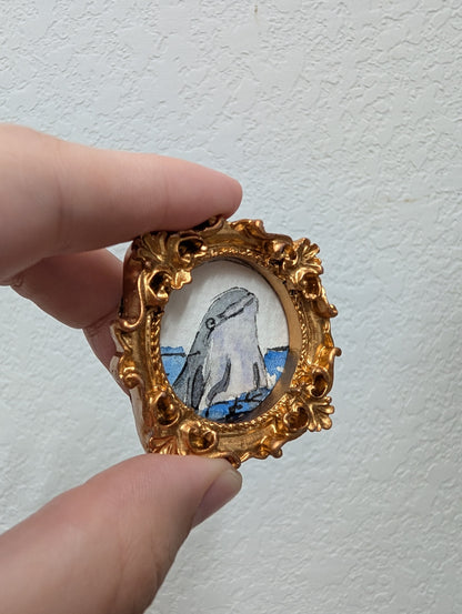 Mini Dolphin Painting - Tiny Original Watercolor Art by Lora Cavallin