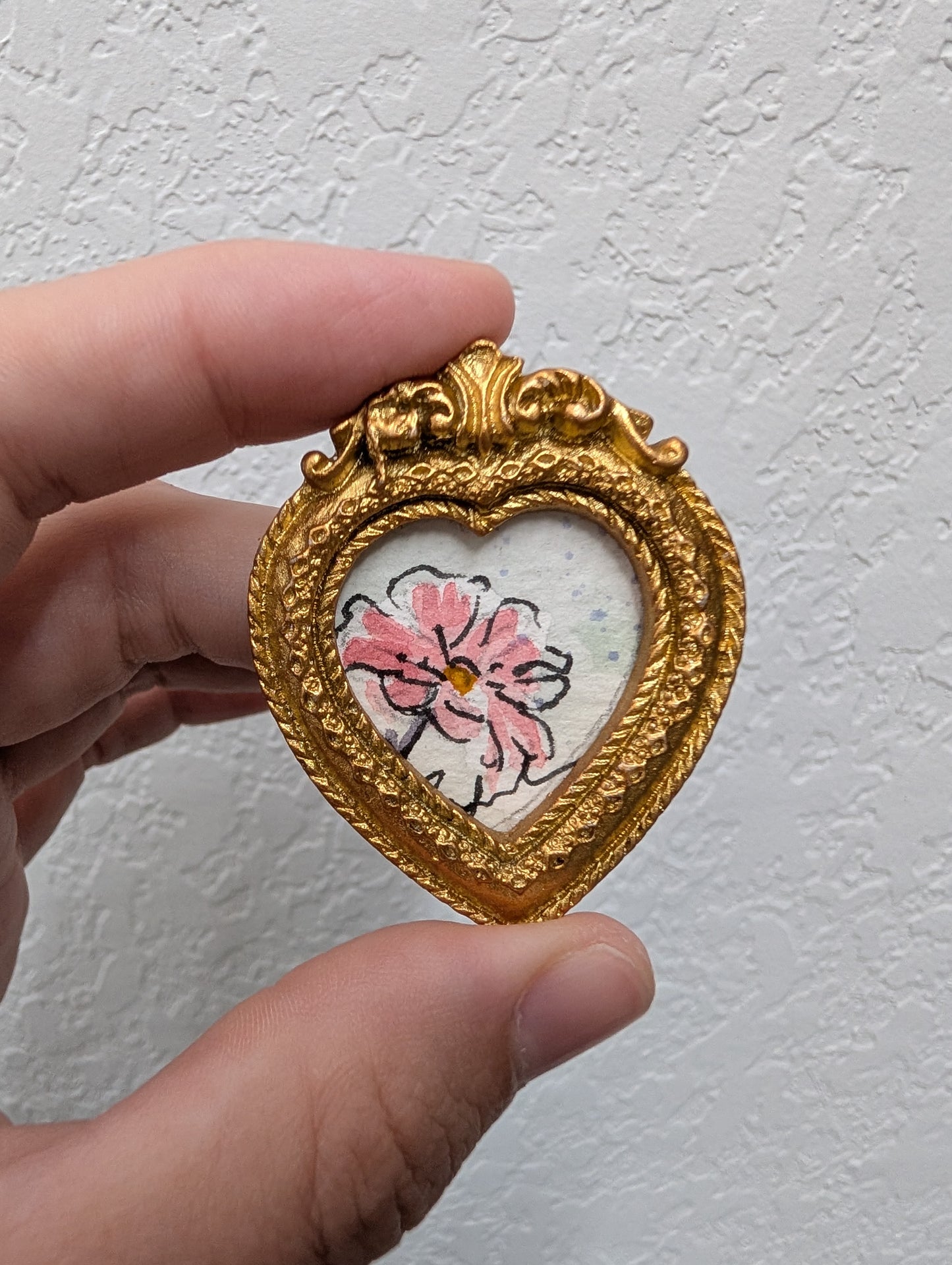 Mini Flower Painting - Original Watercolor Art by Lora Cavallin