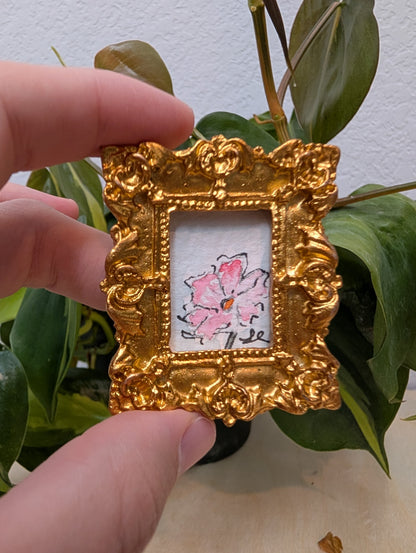 Mini Flower Painting - Original Watercolor Art by Lora Cavallin
