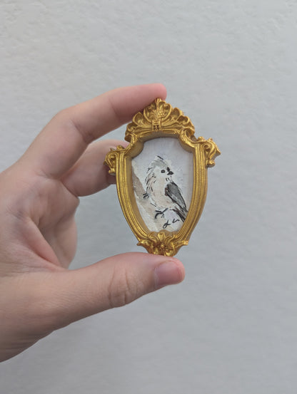 Mini Tufted Titmouse Painting - Tiny Original Watercolor Art