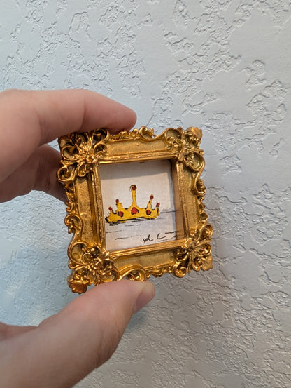 Mini Crown Painting - Original Watercolor Art by Lora Cavallin