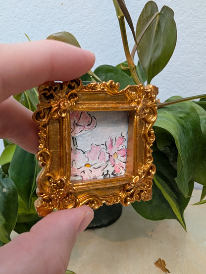 Mini Floral Painting - Original Watercolor Art by Lora Cavallin