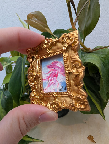 Mini Jellyfish Painting - Original Watercolor Art by Lora Cavallin