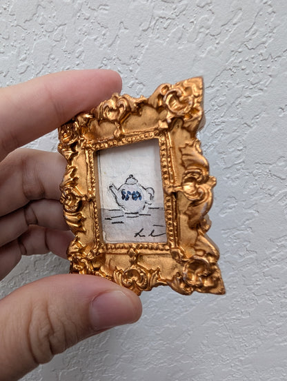 Mini Teapot Painting - Original Watercolor Art by Lora Cavallin