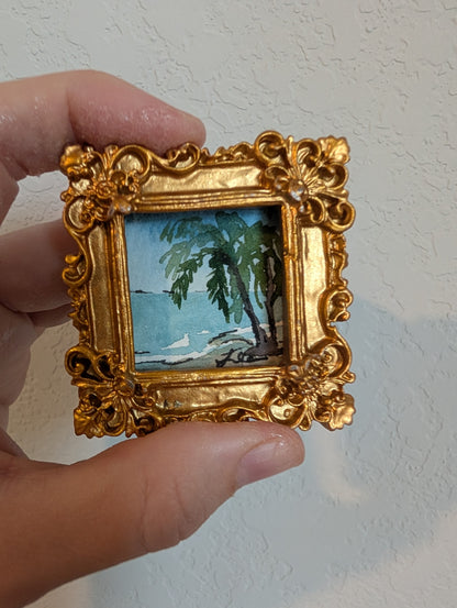 Mini Landscape Painting - Original Watercolor Art by Lora Cavallin