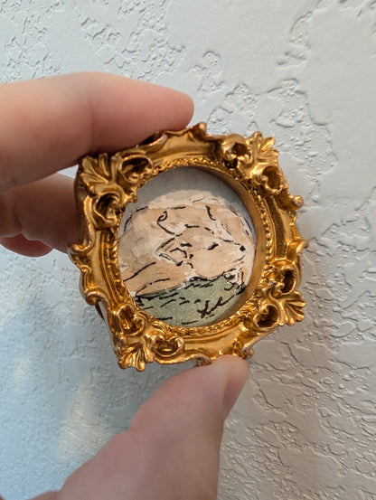Mini Baby Cow Painting - Original Watercolor Art by Lora Cavallin