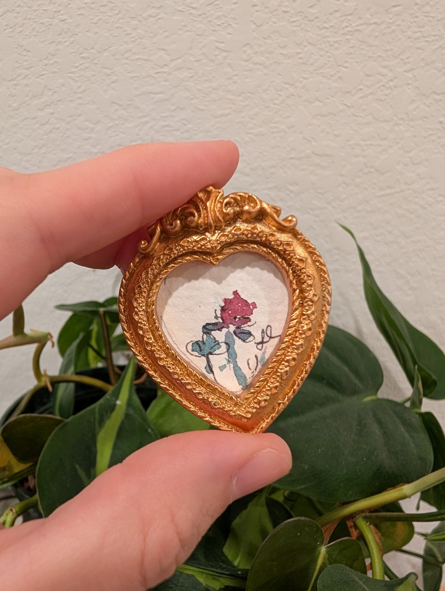 Mini Clover Flower Painting - Original Watercolor Art by Lora Cavallin