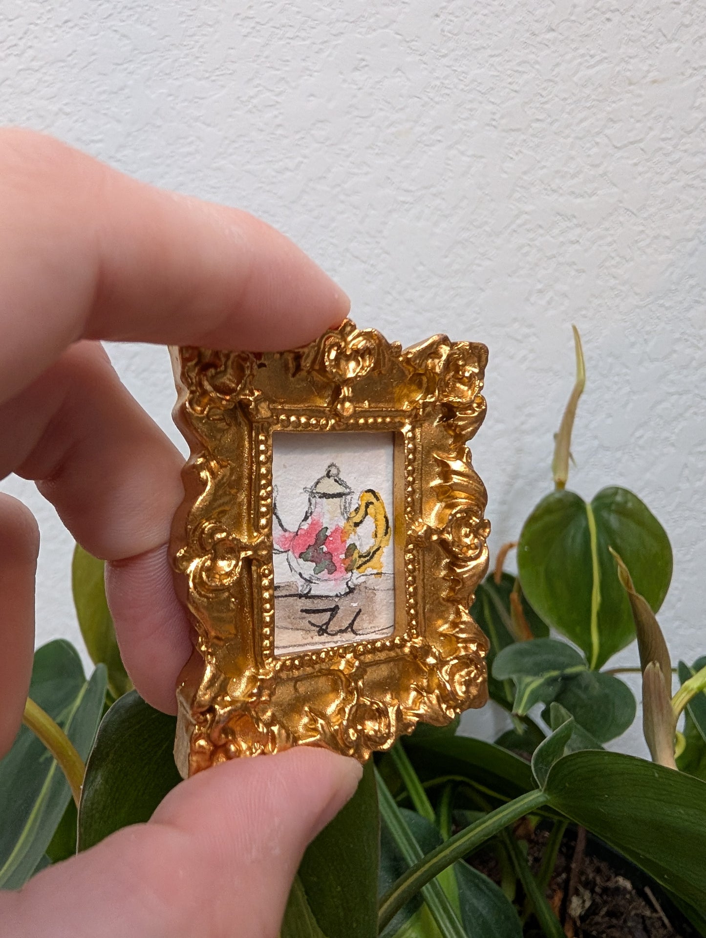 Mini Teapot Painting - Original Watercolor Art by Lora Cavallin