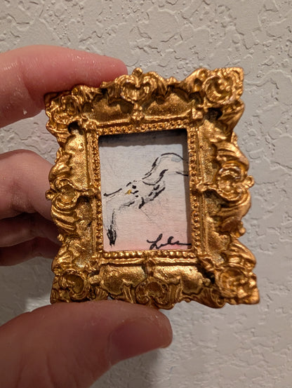 Mini Seagull Painting - Original Watercolor Art by Lora Cavallin