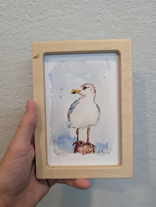 Seagull Art Print - Solidframe Art by Lora Cavallin