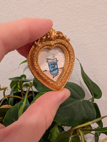 Mini Coffee Painting - Original Watercolor Art by Lora Cavallin