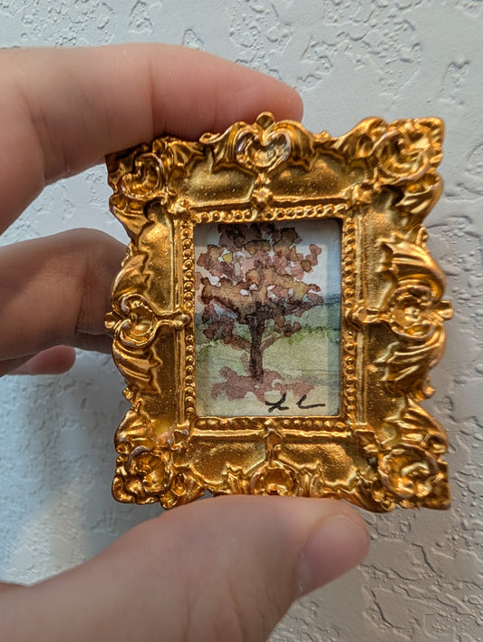 Mini Landscape Painting - Original Watercolor Art by Lora Cavallin