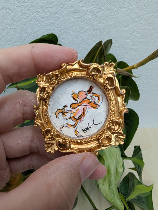 Mini Octopus Painting - Original Watercolor Art by Lora Cavallin