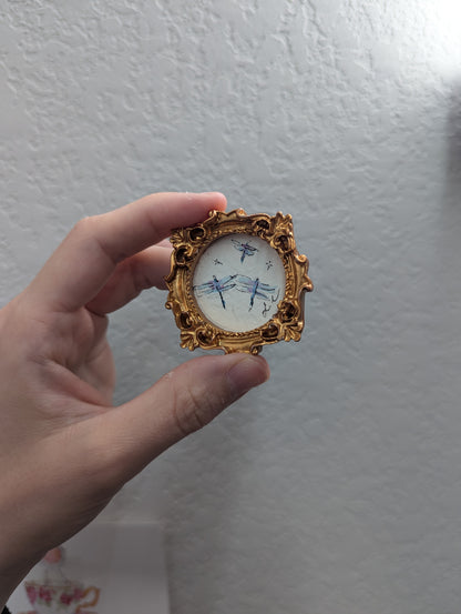 Mini Dragonfly Painting - Tiny Original Watercolor Art