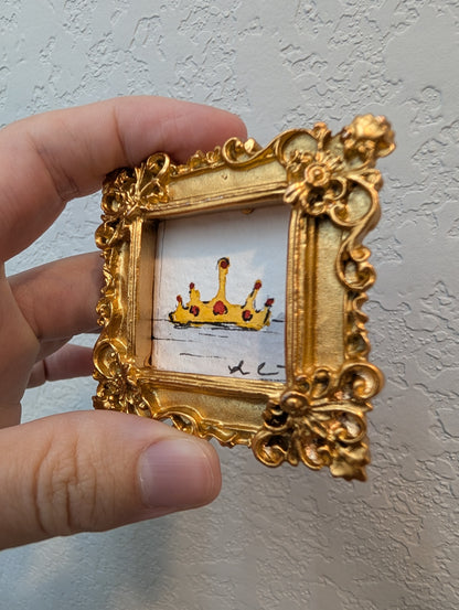 Mini Crown Painting - Original Watercolor Art by Lora Cavallin