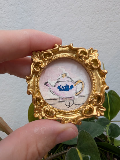 Mini Teapot Painting - Original Watercolor Art by Lora Cavallin