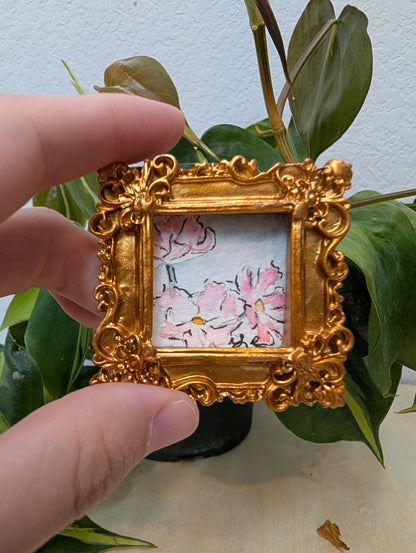 Mini Floral Painting - Original Watercolor Art by Lora Cavallin