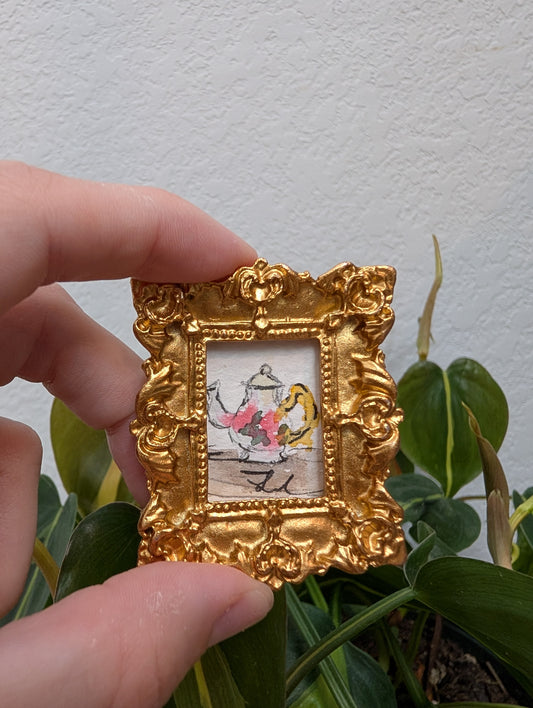 Mini Teapot Painting - Original Watercolor Art by Lora Cavallin
