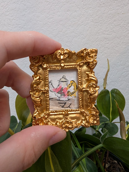 Mini Teapot Painting - Original Watercolor Art by Lora Cavallin