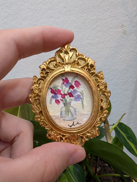 Mini Bouquet Painting - Original Watercolor Art by Lora Cavallin