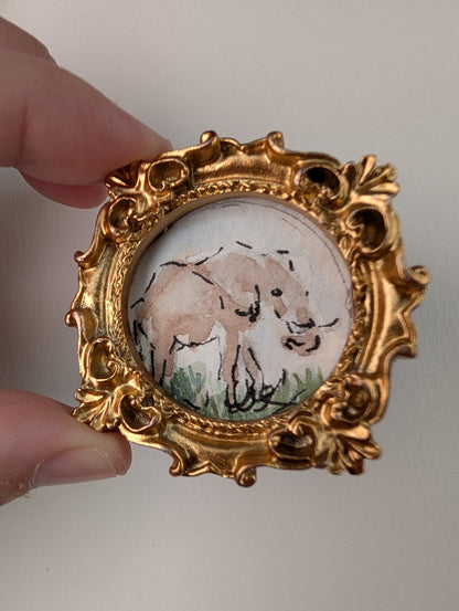 Mini Elephant Painting - Original Watercolor Art by Lora Cavallin