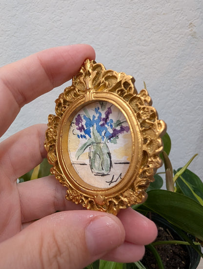 Mini Floral Painting - Original Watercolor Art by Lora Cavallin
